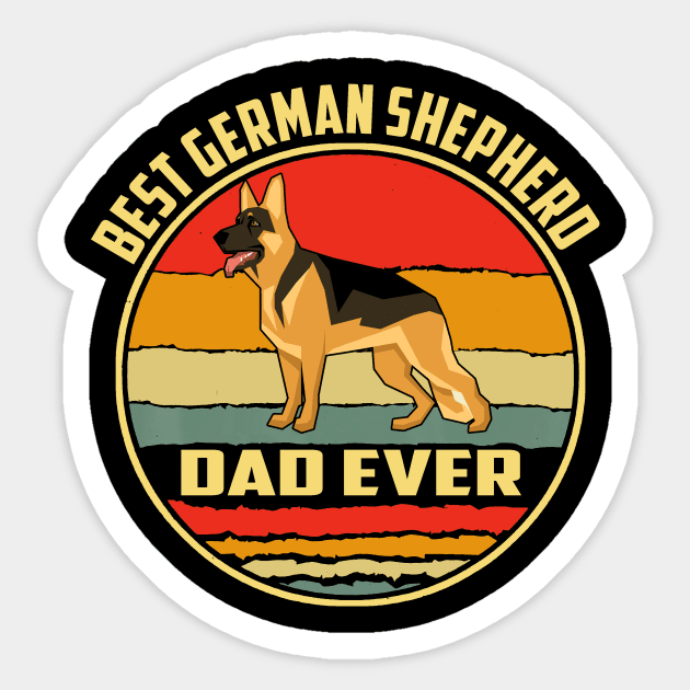 Best German Shepherd Dad Ever Vintage Sticker by Uris